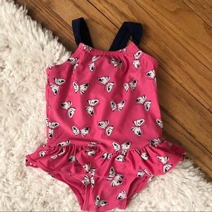 BabyGap Disney Minnie Mouse Pink Ruffle Swimsuit 12-18 Months
